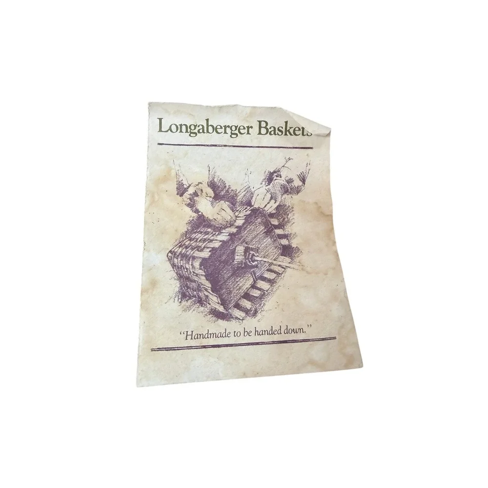 Longaberger Basket Handwoven Round Tapered Swinging Handle Natural Wood USA Made